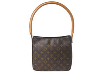 Load image into Gallery viewer, LOUIS VUITTON ルイヴィトン モノグラム ルーピングMM ハンドバッグ M51146 ゴールド金具 ブラウン ロゴ ワンショルダー 美品 中古 4c069294