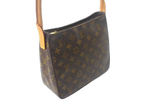 Load image into Gallery viewer, LOUIS VUITTON ルイヴィトン モノグラム ルーピングMM ハンドバッグ M51146 ゴールド金具 ブラウン ロゴ ワンショルダー 美品 中古 4c069294