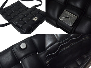 BOTTEGA VENETA ボッテガヴェネタ ショルダーバッグ パデッド カセット イントレチャート シルバー金具 ブラック 美品 中古 4c069298