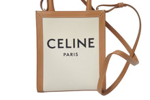 Load image into Gallery viewer, 極美品 CELINE セリーヌ ミニバーティカルカバ 2WAYショルダーバッグ 193302BNZ.02NT コットンキャンバス レザー ベージュ 中古 4c069303
