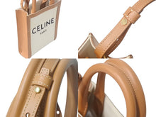 Load image into Gallery viewer, 極美品 CELINE セリーヌ ミニバーティカルカバ 2WAYショルダーバッグ 193302BNZ.02NT コットンキャンバス レザー ベージュ 中古 4c069303