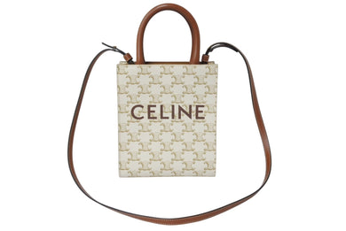 CELINE セリーヌ 2WAYショルダーバッグ ミニバーティカルカバ トリオンフ 194372BZK.04LU ブラウン ゴールド金具 美品 中古 4c069304