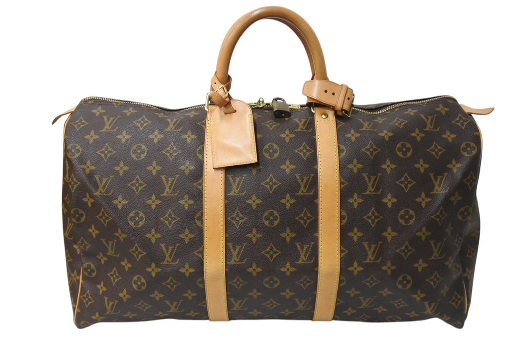 LOUIS VUITTON ルイヴィトン キーポル50 ボストンバッグ M41426 モノグラムキャンバス ブラウン ゴールド金具 美品 中古 4c069305