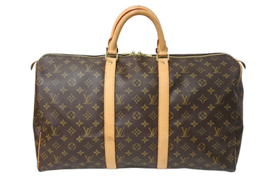 LOUIS VUITTON ルイヴィトン キーポル50 ボストンバッグ M41426 モノグラムキャンバス ブラウン ゴールド金具 美品 中古 4c069310