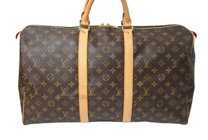LOUIS VUITTON ルイヴィトン キーポル50 ボストンバッグ M41426 モノグラムキャンバス ブラウン ゴールド金具 美品 中古 4c069310