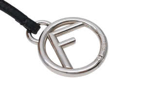 極美品 FENDI フェンディ バッグキーホルダー ズッカ柄 スペースモンキーレザー×キャンバス ピンク×ブラウン 中古 4c069313 