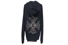 Load image into Gallery viewer, CHROME HEARTS クロムハーツ パーカー フーディ ダガージップ 001-064348 コットン シルバー925 ブラック サイズM 美品 中古 4c069323