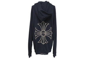 CHROME HEARTS クロムハーツ パーカー フーディ ダガージップ 001-064348 コットン シルバー925 ブラック サイズM 美品 中古 4c069323