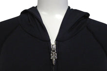 Load image into Gallery viewer, CHROME HEARTS クロムハーツ パーカー フーディ ダガージップ 001-064348 コットン シルバー925 ブラック サイズM 美品 中古 4c069323