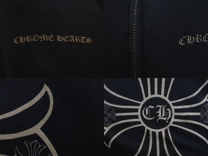 CHROME HEARTS クロムハーツ パーカー フーディ ダガージップ 001-064348 コットン シルバー925 ブラック サイズM 美品 中古 4c069323
