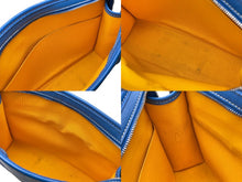 Load image into Gallery viewer, GOYARD ゴヤール ジュバンス MM ポーチ クラッチバッグ JOUVENMMLTY10CL10P ブルー PVC レザー シルバー金具 ヘリンボーン柄 美品 中古 4c069324