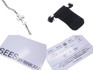 極美品 Chrome Hearts クロムハーツ タイニー クロス ブレスレット ユニセックス 2.8g 18cm シルバー925 中古 4c069325