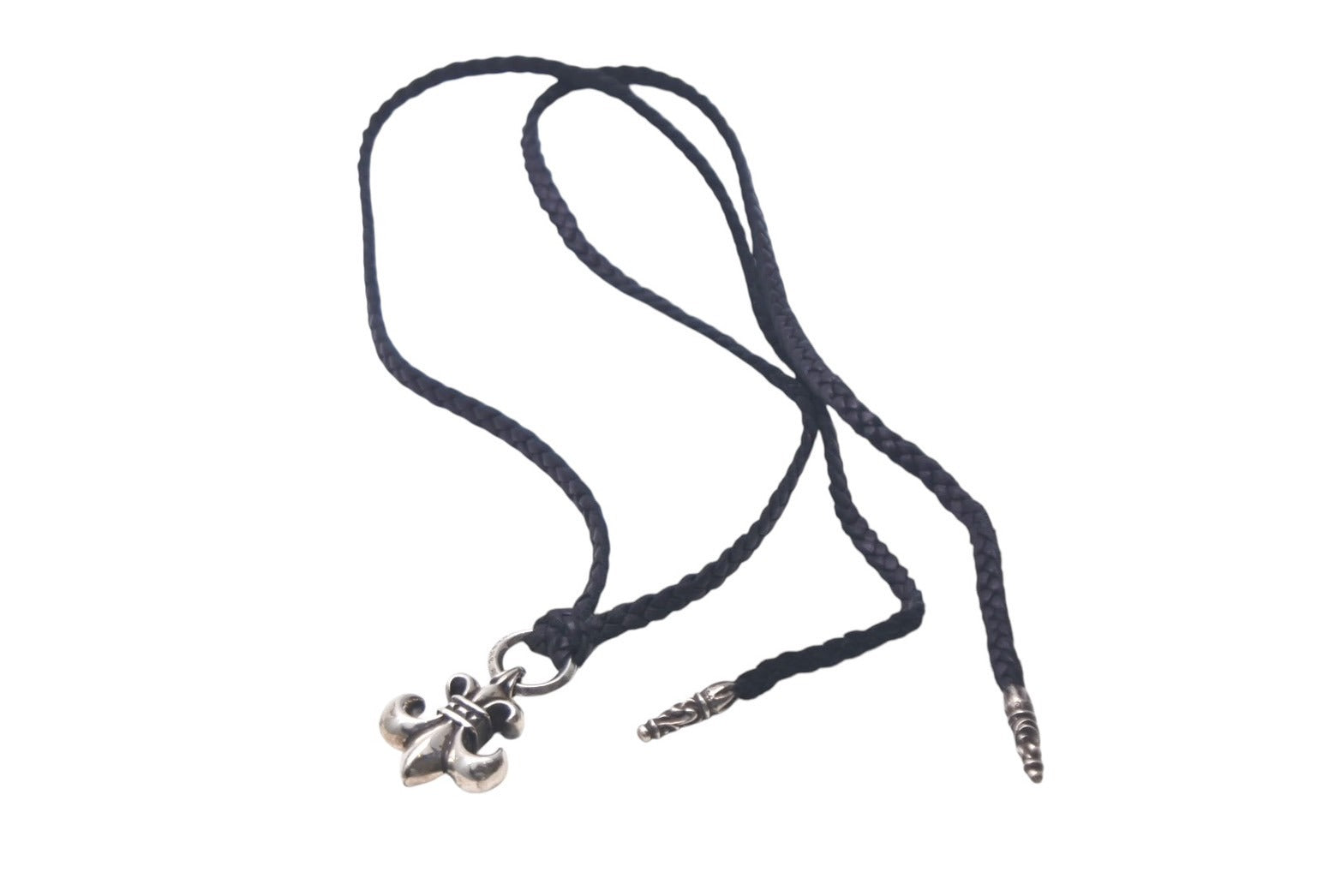 極美品 Chrome Hearts クロムハーツ レザーチョーカー ユリ BS