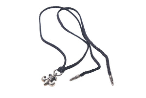クロムハーツ　チョーカー 極美品 Chrome Hearts クロムハーツ レザーチョーカー ユリ BS
