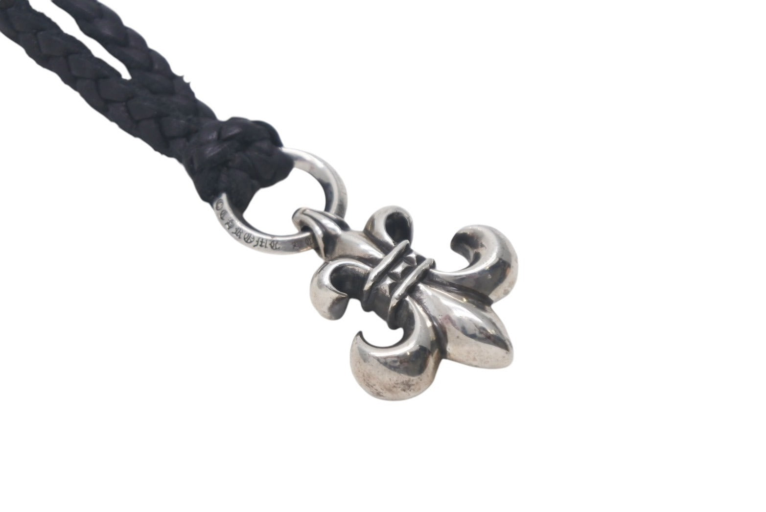 極美品 Chrome Hearts クロムハーツ レザーチョーカー ユリ BS