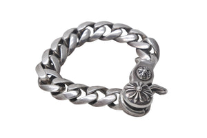 Chrome Hearts クロムハーツ ID クロス ブレスレット ユニセックス 117g 20cm シルバー925 中古 美品 4c069331