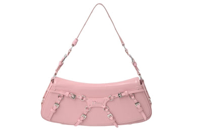 Christian Dior クリスチャンディオール 2004 ガリアーノ期 バッグ ハンドバッグ パテントレザー ピンク シルバー金具 美品 4c069335