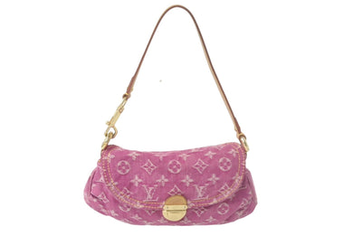 LOUIS VUITTON ルイ ヴィトン ミニプリーティ フューシャ ワンショルダーバッグ M95216 モノグラムデニム ピンク 美品 中古 4c069336