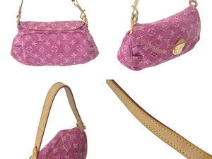 LOUIS VUITTON ルイ ヴィトン ミニプリーティ フューシャ ワンショルダーバッグ M95216 モノグラムデニム ピンク 美品 中古 4c069336