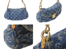 Load image into Gallery viewer, LOUIS VUITTON ルイ ヴィトン ミニプリーティ ワンショルダーバッグ M95050 モノグラムデニム レザー ブルー 美品 中古 4c069337