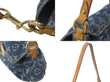 Load image into Gallery viewer, LOUIS VUITTON ルイ ヴィトン ミニプリーティ ワンショルダーバッグ M95050 モノグラムデニム レザー ブルー 美品 中古 4c069337
