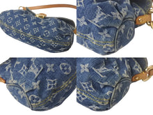 Load image into Gallery viewer, LOUIS VUITTON ルイ ヴィトン ミニプリーティ ワンショルダーバッグ M95050 モノグラムデニム レザー ブルー 美品 中古 4c069337