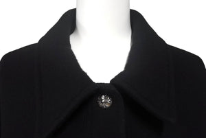 CHROME HEARTS クロムハーツ コート クロスボールボタン サイズL ブラック ウール シルバー925 美品 中古 4c069346