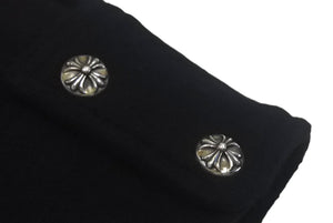 CHROME HEARTS クロムハーツ コート クロスボールボタン サイズL ブラック ウール シルバー925 美品 中古 4c069346