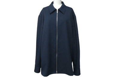 新品未使用品 JIL SANDER ジルサンダー ジップアップ シャツジャケット J22DL0178 サイズ41 ブルー ポリエステル90 中古 4c069347