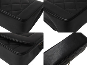 CHANEL シャネル ダイアナ22 マトラッセ チェーンショルダーバッグ ココマーク 2番台 ラムスキン ブラック ゴールド 美品 中古 4c069362