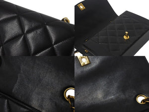 CHANEL シャネル ダイアナ22 マトラッセ チェーンショルダーバッグ ココマーク 2番台 ラムスキン ブラック ゴールド 美品 中古 4c069362