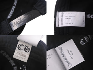 CHROME HEARTS クロムハーツ RS 3 クロス キャップ 帽子 97729 U.S.A コットン シルバー925 ブラック ホワイト 美品 中古 4c069366