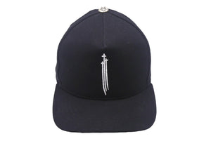 CHROME HEARTS クロムハーツ RS 3 クロス キャップ 帽子 97729 U.S.A コットン シルバー925 ブラック ホワイト 美品 中古 4c069366
