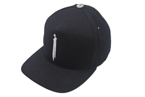 CHROME HEARTS クロムハーツ RS 3 クロス キャップ 帽子 97729 U.S.A コットン シルバー925 ブラック ホワイト 美品 中古 4c069366