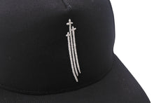 Load image into Gallery viewer, CHROME HEARTS クロムハーツ RS 3 クロス キャップ 帽子 97729 U.S.A コットン シルバー925 ブラック ホワイト 美品 中古 4c069366