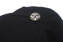 Load image into Gallery viewer, CHROME HEARTS クロムハーツ RS 3 クロス キャップ 帽子 97729 U.S.A コットン シルバー925 ブラック ホワイト 美品 中古 4c069366