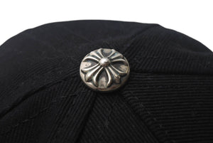 CHROME HEARTS クロムハーツ RS 3 クロス キャップ 帽子 97729 U.S.A コットン シルバー925 ブラック ホワイト 美品 中古 4c069366