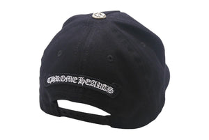 CHROME HEARTS クロムハーツ RS 3 クロス キャップ 帽子 97729 U.S.A コットン シルバー925 ブラック ホワイト 美品 中古 4c069366
