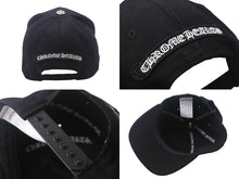 Load image into Gallery viewer, CHROME HEARTS クロムハーツ RS 3 クロス キャップ 帽子 97729 U.S.A コットン シルバー925 ブラック ホワイト 美品 中古 4c069366