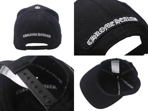 CHROME HEARTS クロムハーツ RS 3 クロス キャップ 帽子 97729 U.S.A コットン シルバー925 ブラック ホワイト 美品 中古 4c069366