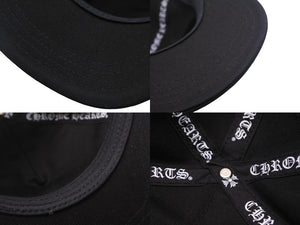 CHROME HEARTS クロムハーツ RS 3 クロス キャップ 帽子 97729 U.S.A コットン シルバー925 ブラック ホワイト 美品 中古 4c069366