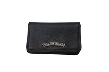 Load image into Gallery viewer, CHROME HEARTS クロムハーツ CARD CASE カードケース 名刺入れ レザーシルバー925 ブラック 美品 中古 4c070266