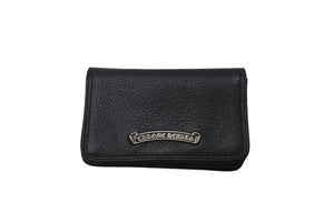 CHROME HEARTS クロムハーツ CARD CASE カードケース 名刺入れ レザーシルバー925 ブラック 美品 中古 4c070266