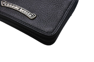 CHROME HEARTS クロムハーツ CARD CASE カードケース 名刺入れ レザーシルバー925 ブラック 美品 中古 4c070266