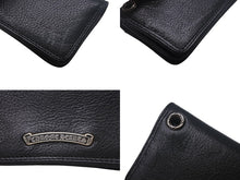 Load image into Gallery viewer, CHROME HEARTS クロムハーツ CARD CASE カードケース 名刺入れ レザーシルバー925 ブラック 美品 中古 4c070266