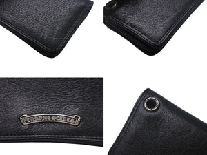 CHROME HEARTS クロムハーツ CARD CASE カードケース 名刺入れ レザーシルバー925 ブラック 美品 中古 4c070266