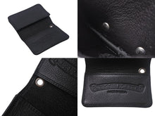 Load image into Gallery viewer, CHROME HEARTS クロムハーツ CARD CASE カードケース 名刺入れ レザーシルバー925 ブラック 美品 中古 4c070266