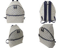 Load image into Gallery viewer, GUCCI グッチ GGスプリーム リュックサック 246414 GGキャンバス レザー シルバー金具 ベージュ 美品 中古 4c069378