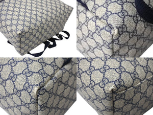GUCCI グッチ GGスプリーム リュックサック 246414 GGキャンバス レザー シルバー金具 ベージュ 美品 中古 4c069378