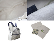 Load image into Gallery viewer, GUCCI グッチ GGスプリーム リュックサック 246414 GGキャンバス レザー シルバー金具 ベージュ 美品 中古 4c069378